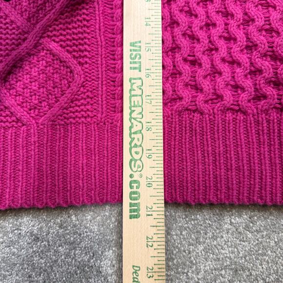 360 Cashmere NWT Anna Sweater Cable Knit Chunky Wool Blend Magenta Pink Sz Sml - Picture 12 of 14